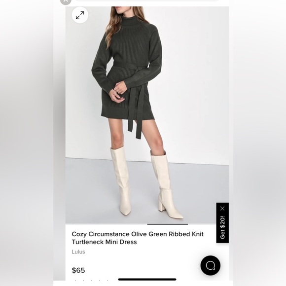 Lulus Green Sweater Dress - Picture 2 of 2